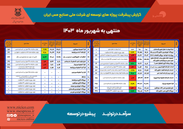 گزارش پیشرفت پروژه‌ها