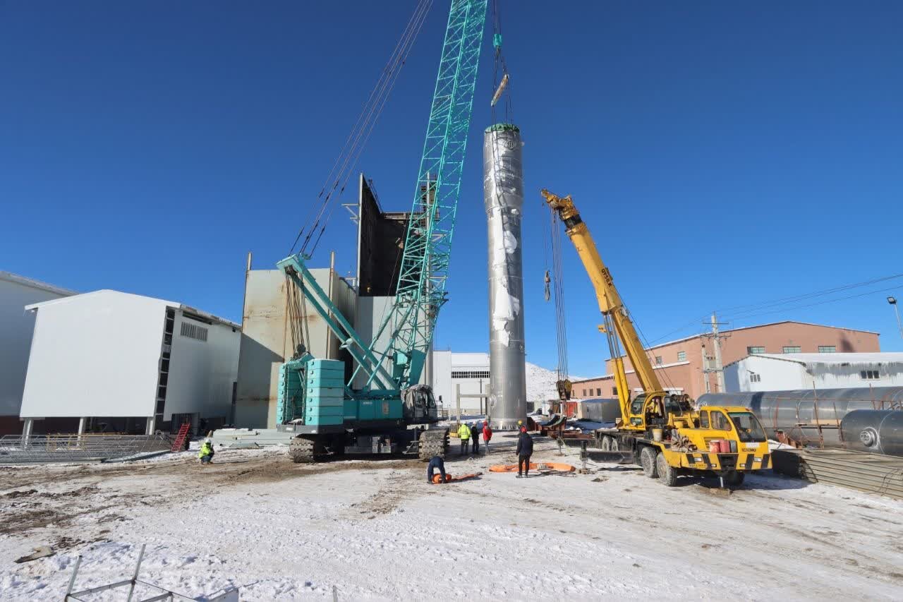 اجرای عملیات نصب تجهیزات سنگین کارخانه اکسیژن مجتمع مس سونگون